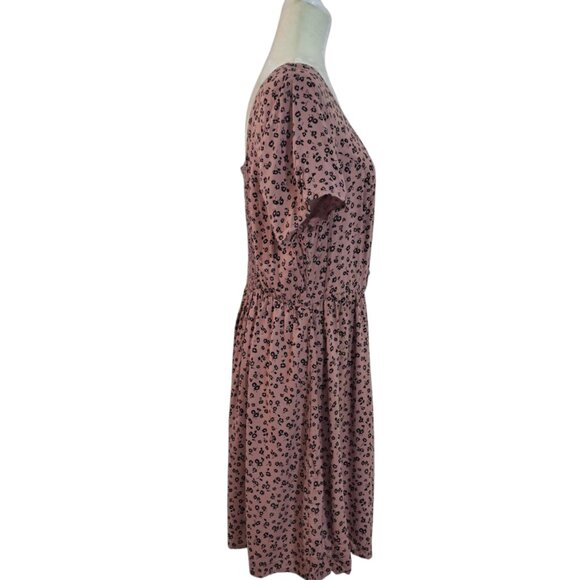 Forever 21 Women's Rust Pink Floral Cap Sleeve Travel Vacation Dress 2X - Picture 5 of 8